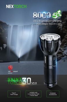 Nextorch LED Suchscheinwerfer Saint Torch 30 8000lm